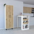 thumbnail image 1 of We Have Furniture Reston 2 Piece Kitchen Set, Kitchen Island + Pantry Cabinet, 1 of 6