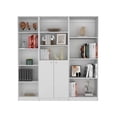 thumbnail image 1 of Simla 3 Piece Living Room Set with 3 Bookcases, White, 1 of 7