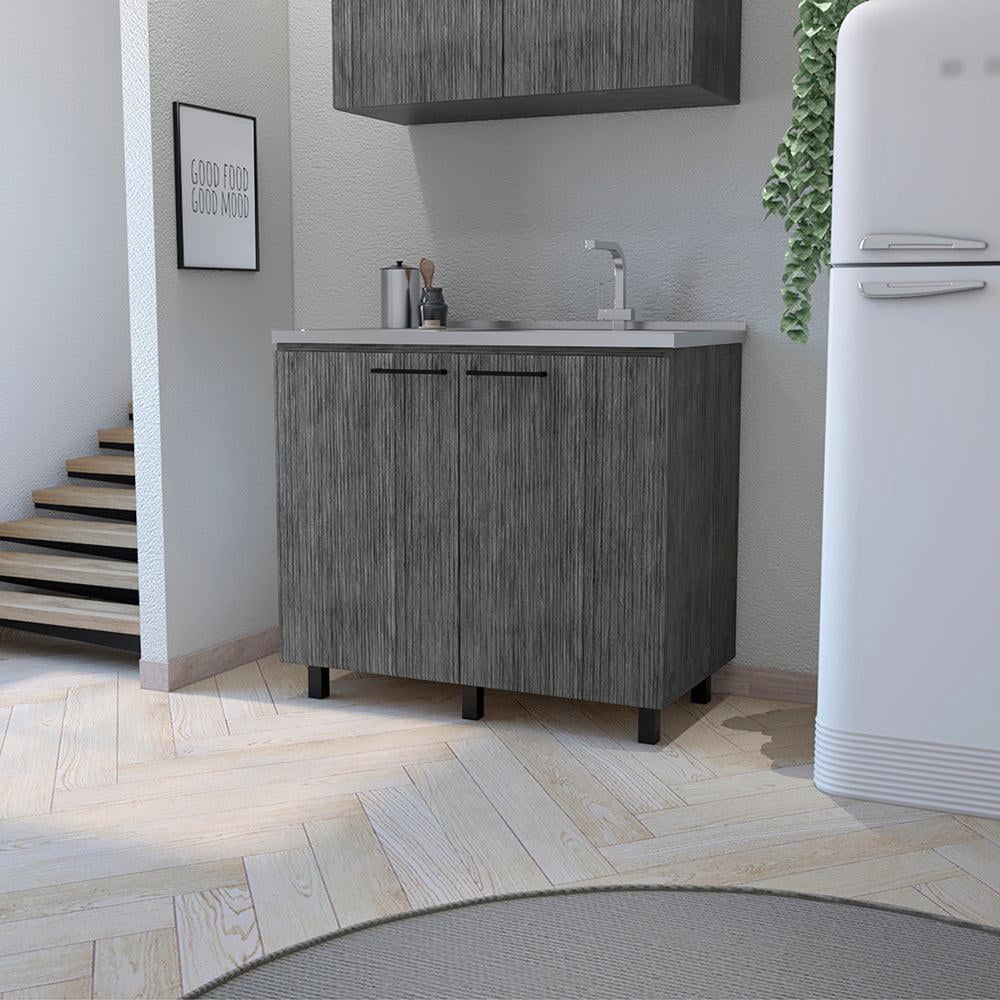 We Have Furniture Utility Sink Cabinet Burwood, Kitchen, Smoky Oak