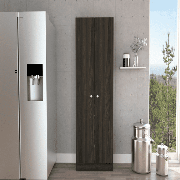 We Have Furniture Storage Cabinet Pipestone, Five Shelves, Carbon Espresso / Black Wengue Finish