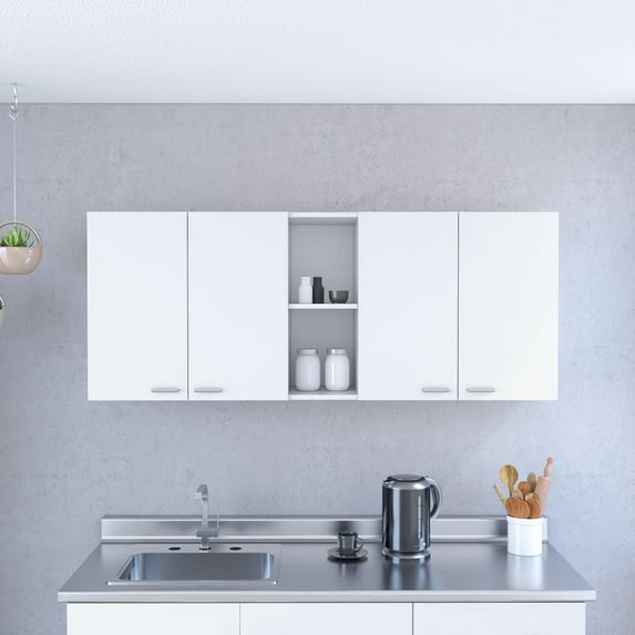 We Have Furniture Wall Cabinet Ontario, Double Door, White Finish