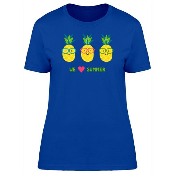 We Heart Summer Pineapples T-Shirt Women -Image by Shutterstock, Female Medium