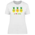 thumbnail image 1 of We Heart Summer Pineapples T-Shirt Women -Image by Shutterstock, Female XX-Large, 1 of 2