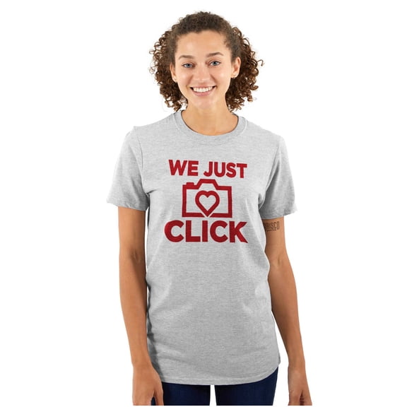 We Just Click Photographer Camera Pun Women's Plus Size Graphic Tee Brisco Brands 2X