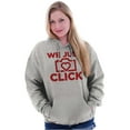 thumbnail image 1 of We Just Click Photographer Camera Pun Women Plus Size Graphic Pullover Hoodie Brisco Brands 5X, 1 of 4