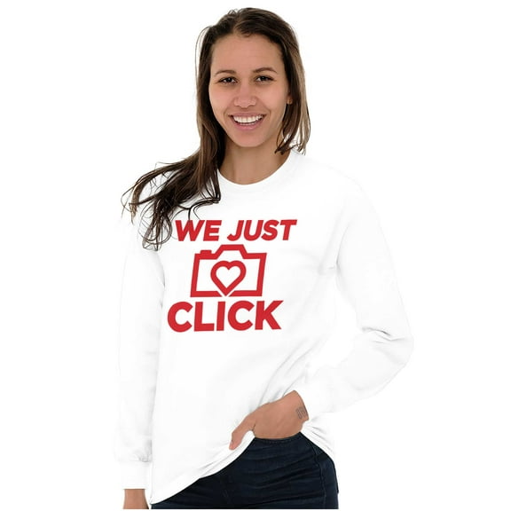 We Just Click Photographer Camera Pun Women's Long Sleeve T Shirt Brisco Brands S