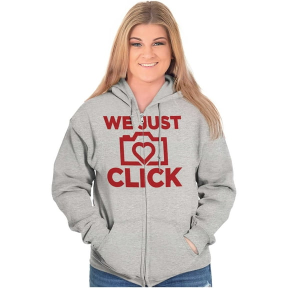 We Just Click Photographer Camera Pun Zip Hoodie Sweatshirt Women Brisco Brands X