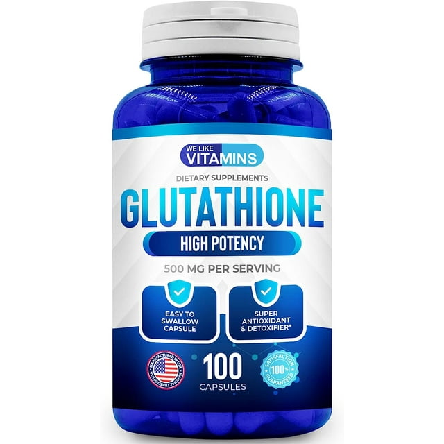 We Like Vitamins LGlutathione Reduced 500mg GlutenFree Supplement, 100 Capsules