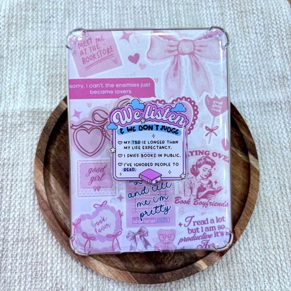We Listen and Dont Judge Bookish /Phone Grip, Book Lover Accessories, Cute Phone Holder PopSocket, Trending Graphic Grip for Readers