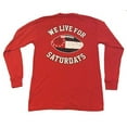 thumbnail image 1 of We Live For Saturdays Georgia Football Flag Long Sleeve Tee-Red-Large, 1 of 4
