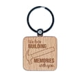 thumbnail image 1 of We Love Building Memories with You Hammer Father's Day Square Keychain Charm Tag - Engraved Wood, 1 of 6