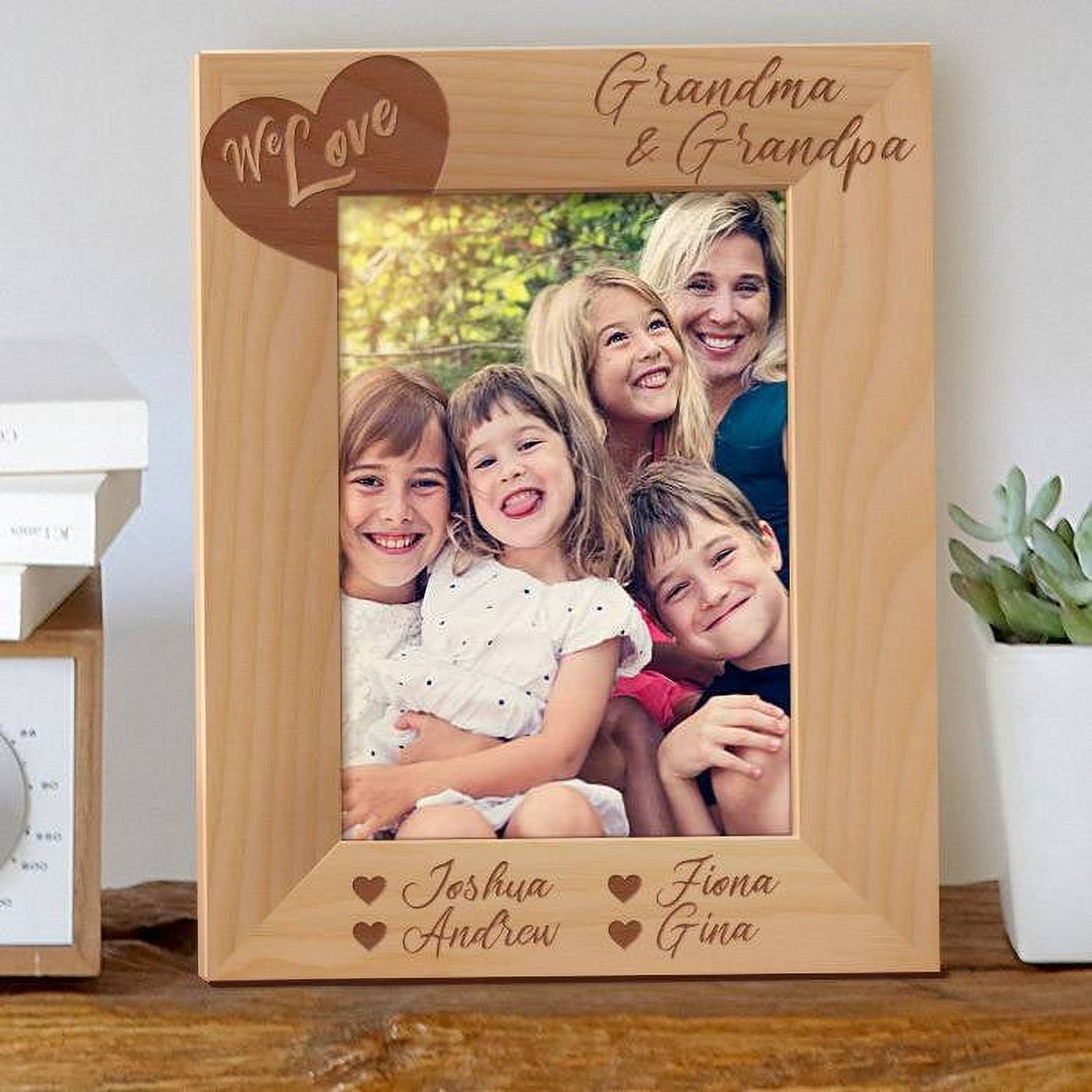 We Love Grandma and Grandpa Personalized Wooden Picture Frame 8