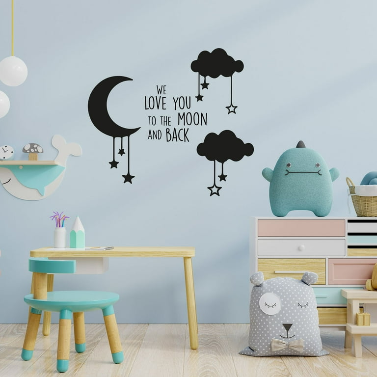 We Love You Clouds Moon Life Couple Love Quotes Quote Wall Sticker
