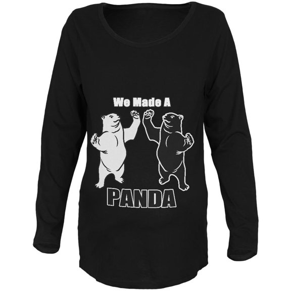 We Made A Panda Funny Maternity Soft Long Sleeve T Shirt Black 2XL