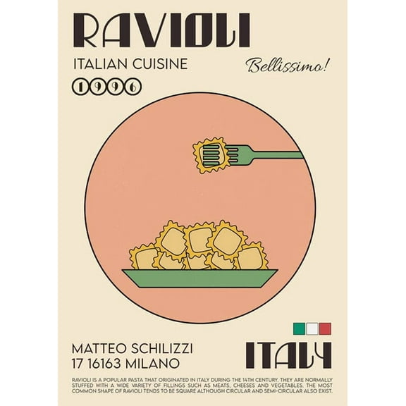 We Made Something Nice - The Ravioli Print Wall Art, Modern Wall Decor For Living Room Bedroom, 8x12 UNFRAMED