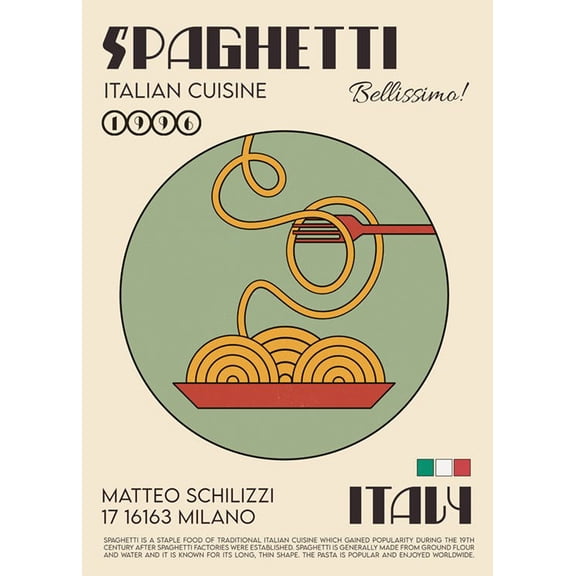 We Made Something Nice - The Spaghetti Print Wall Art, Modern Wall Decor For Living Room Bedroom, 8x12 UNFRAMED