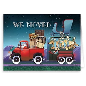 Stonehouse Collection Christmas We Moved New Address Holiday Greeting Cards with Envelopes, 5x7 Folded (18 Count)