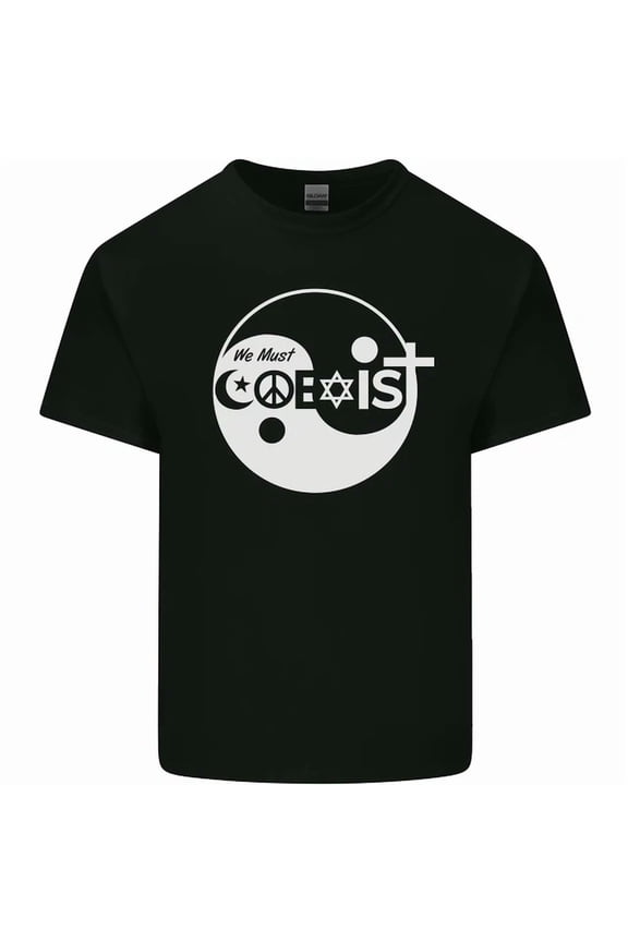 We Must Coexist World Peace Love Religion Hippy Mens Womens Light Cotton T-Shirt