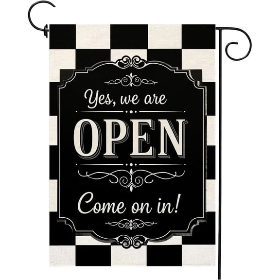 We Open Welcome Villa Park Garden Flag 12 x 18 Inch Double Sided Polyester Outdoor Decor
