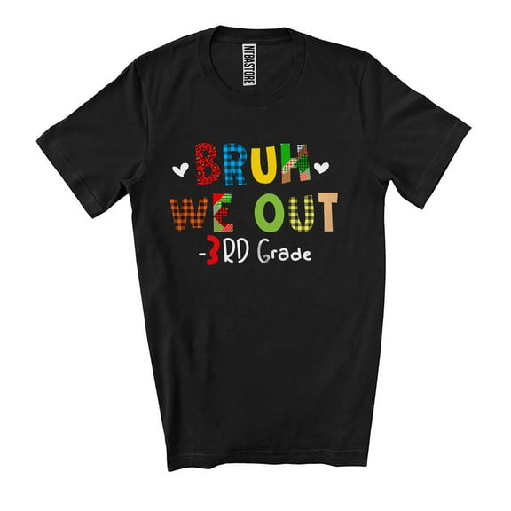We Out 3rd Grade; Humorous Last Day Of School Summer Plaid; Students Teacher Group Unisex T-Shirt