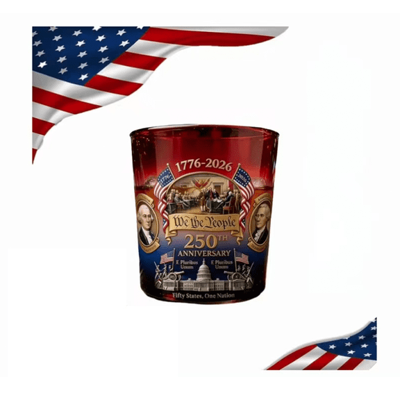 We The People 250th Anniversary Whiskey Decanter Set - US Patriotic Commemorative Glass Bottle for Bourbon, Scotch & Wine, Collectible Gift for History Lovers & Men1pcs