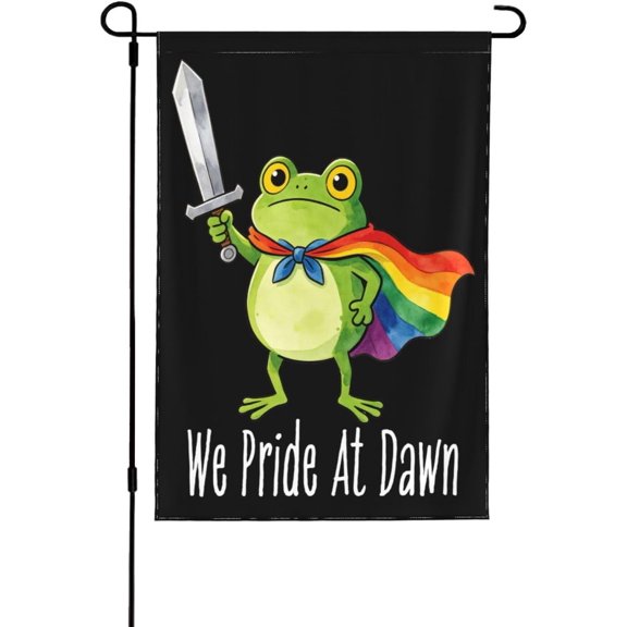 We Pride At Dawn flag Funny Frog Lgbt Support Pride Month Garden Flags 12 * 18 In Double Side Banner No Flagpole
