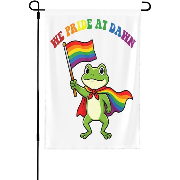 We Pride At Dawn flag Funny Frog Lgbt Support Pride Month Garden Flags 12 * 18 In Double Side Banner No Flagpole