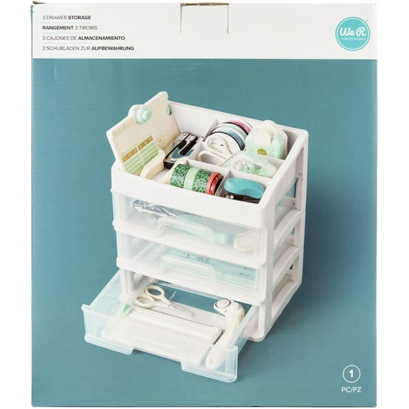 We R 3-Drawer Plastic Storage-11"X8"X12.5" Case