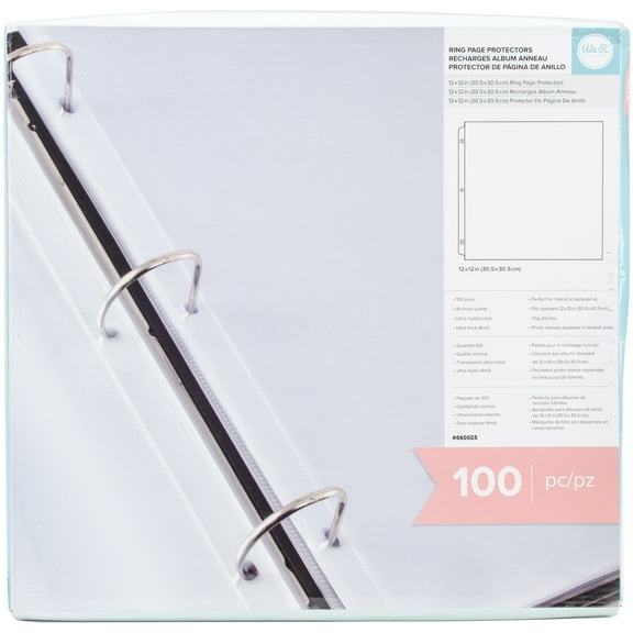 We R 3-Ring Page Protectors 12"X12" 100/Pkg