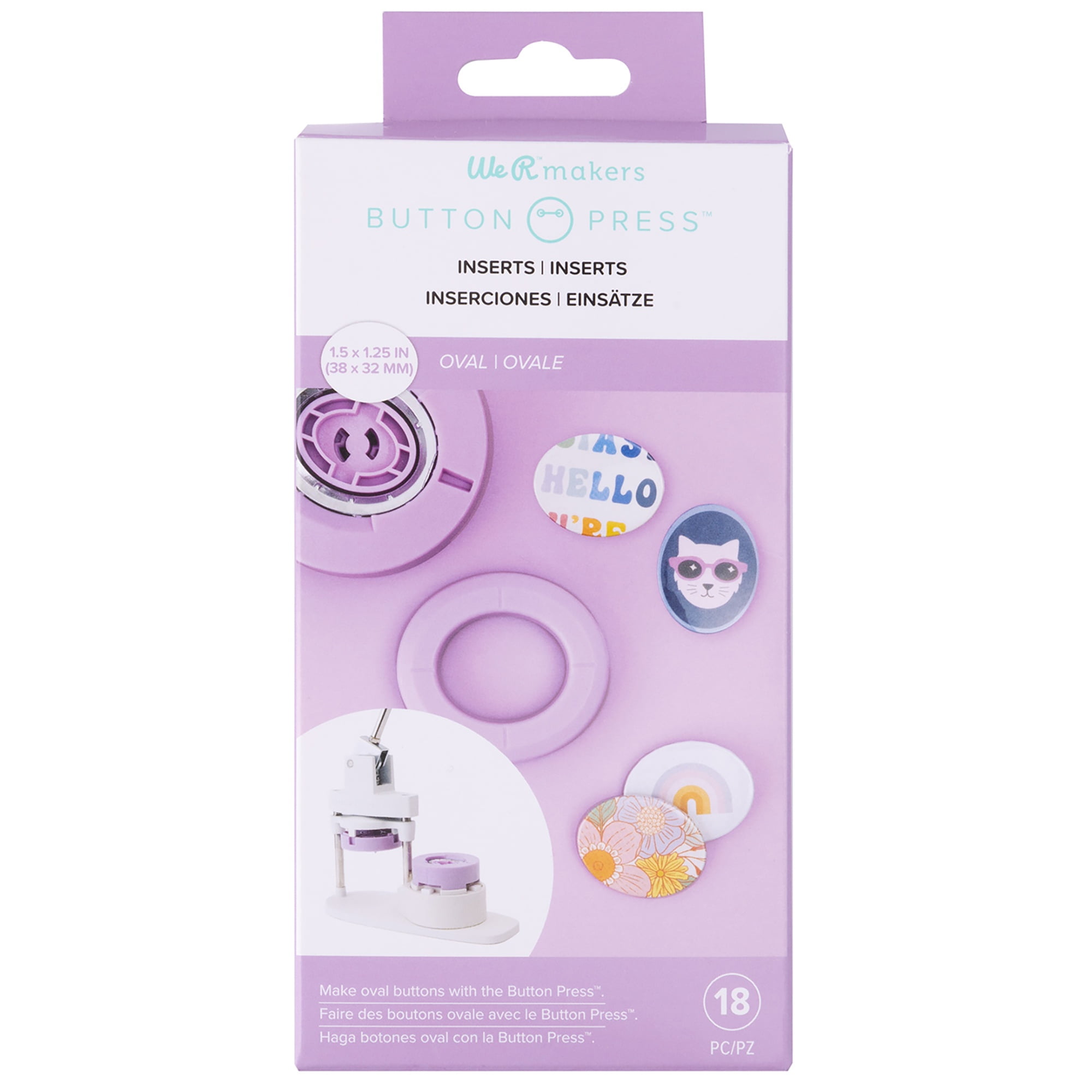 We R Button Press Insert 19/Pkg-Small Oval (45mm)