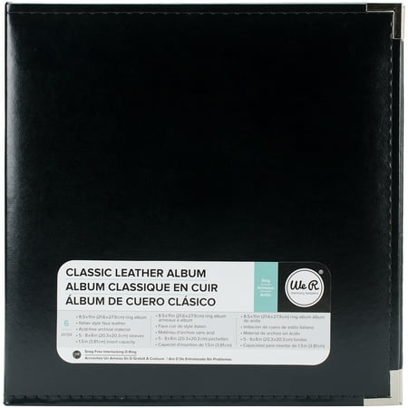 We R Classic Leather 3-Ring Album 8.5"X11"-Black, Pk 1, We R Memory Keepers