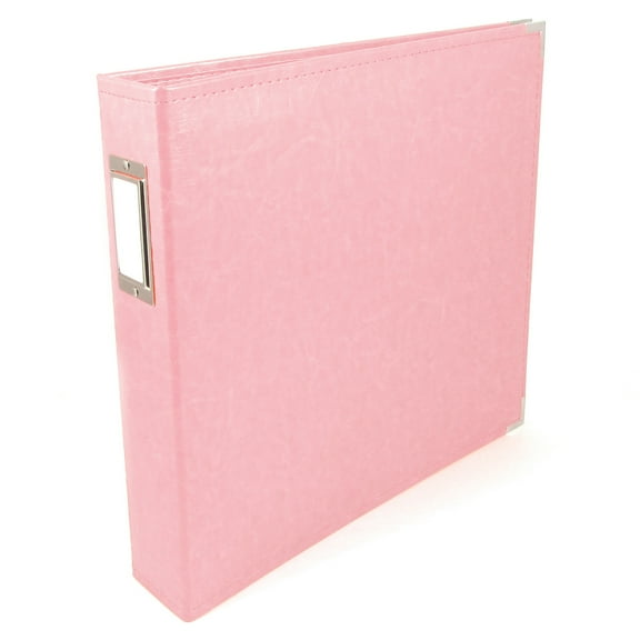 We R Classic Leather D-Ring Album 12"X12"-Pretty Pink