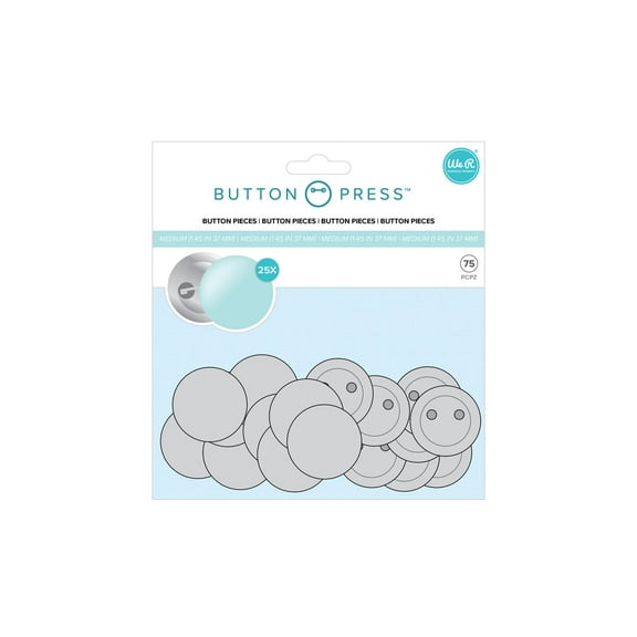 We R Memory Button Press Pin Back Refill Med 25pc