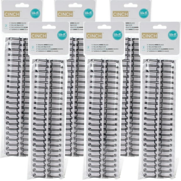 We R Memory Keepers Cinch Binding Wires, Black, 6 Pack