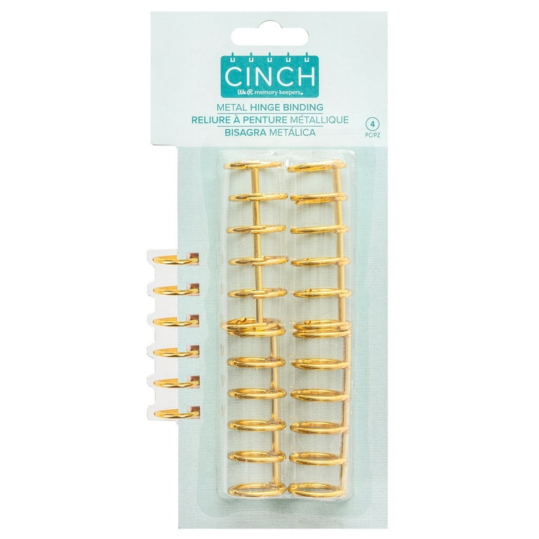 We R Memory Keepers Cinch Metal Hinge Binding 4/Pkg-Gold