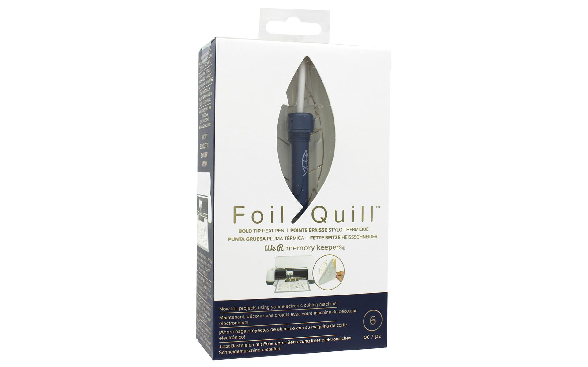 We R Memory Keepers, Foil Quill Starter Kit, Includes 3 Pens, 4 Adaptors, 3  Foil Rolls, 1 Washi Tape Roll, 1 Protective Plate, Compatible with Most