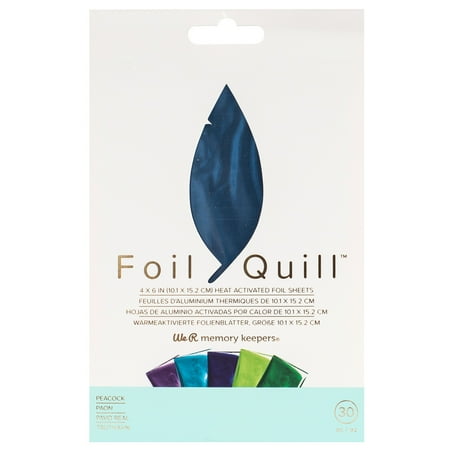 We R Memory Keepers Foil Quill Sheets - 4 x 6 Inch Sheets - Peacock (30 Piece)