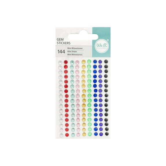 We R Memory Keepers Gem Stickers - Mini, Assorted Colors, Set of 144
