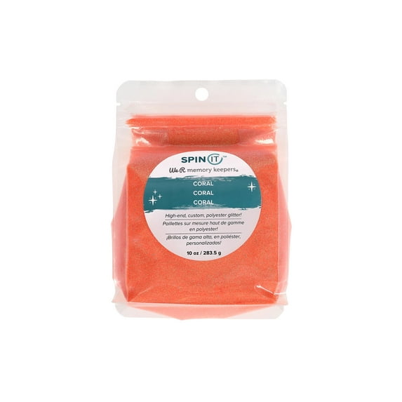 We R Memory Keepers Spin It Extra Fine Glitter 10oz-Coral