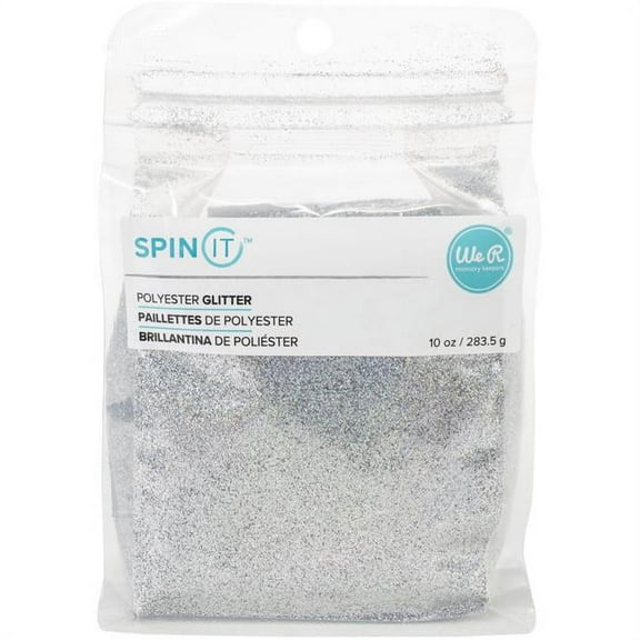 We R Memory Keepers Spin It Extra Fine Glitter 10oz-Silver Holographic