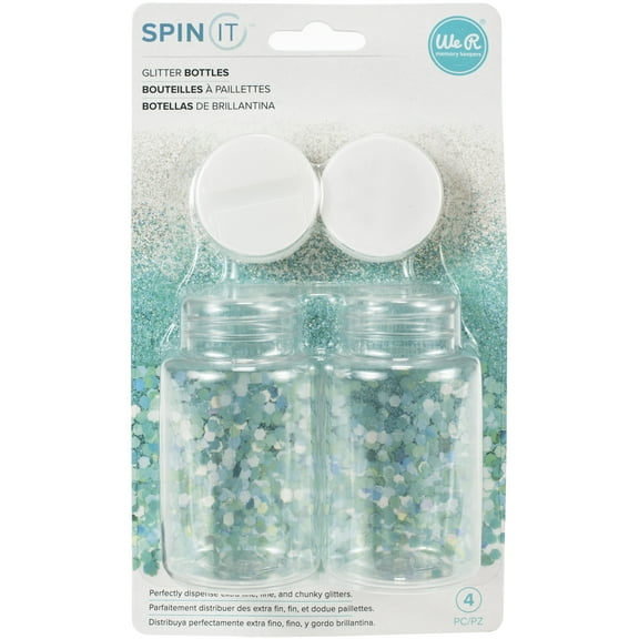 We R Memory Keepers Spin It Glitter Bottles 2/Pkg-Empty