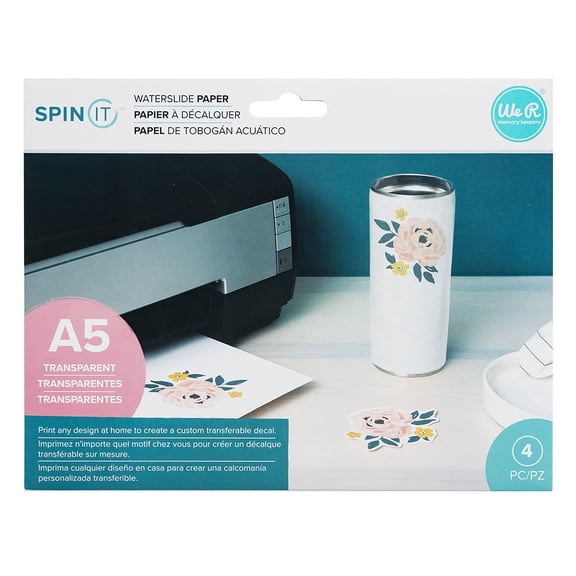 We R Memory Keepers Spin It Water Slide Paper 8.5"X5.5"-Clear