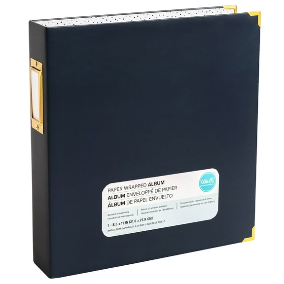 We R Paper Wrapped D-Ring Album 8.5"X11"-Navy
