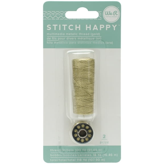 We R Stitch Happy Metallic Thread-Gold