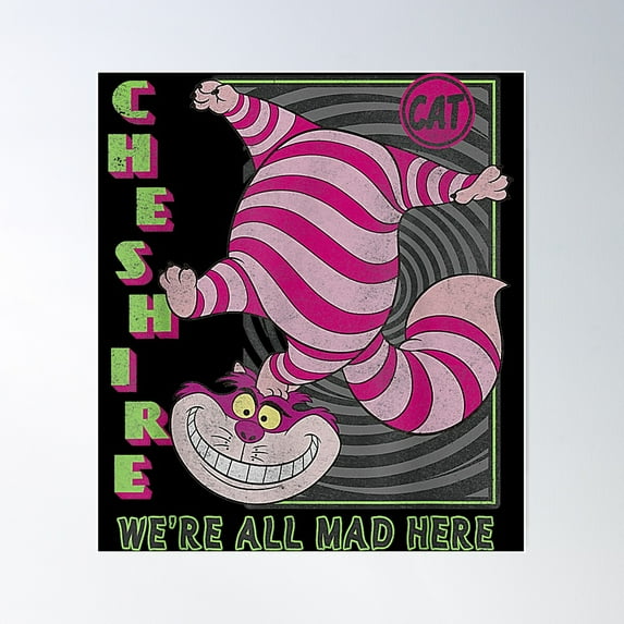 We'Re All Mad Here Poster Wall Art, Modern Wall Decor For Living Room Bedroom, 12x18 UNFRAMED