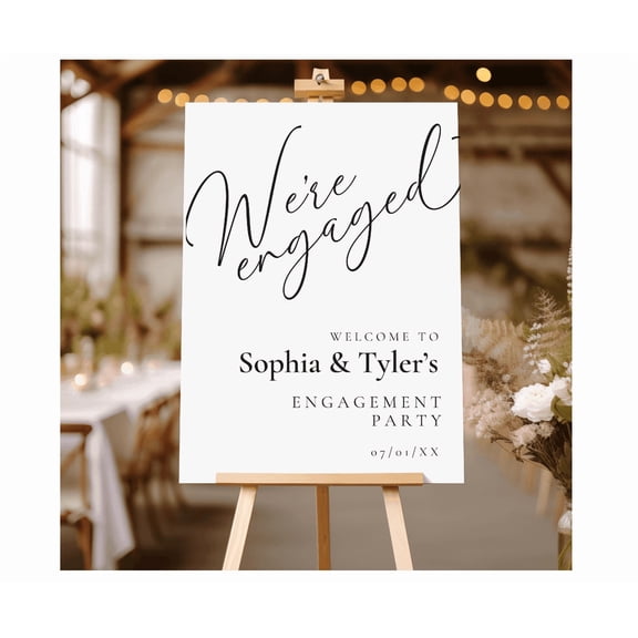 We'Re Engaged Sign Gender Neutral Engagement Party Engagement Party Welcome Sign Engagement Party Wood We'Re Engaged Foam Poster