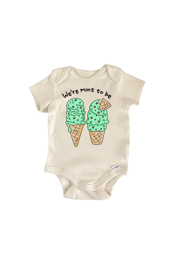 We'Re Mint Best Friends Newborn Baby Bodysuit