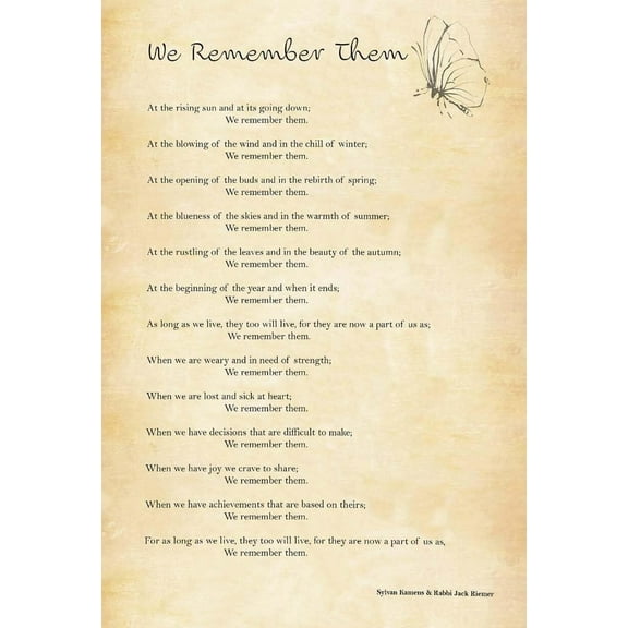 We Remember Them Poem Wall Art Memorial Day Poetry Posters Art Deco for Living Room poster