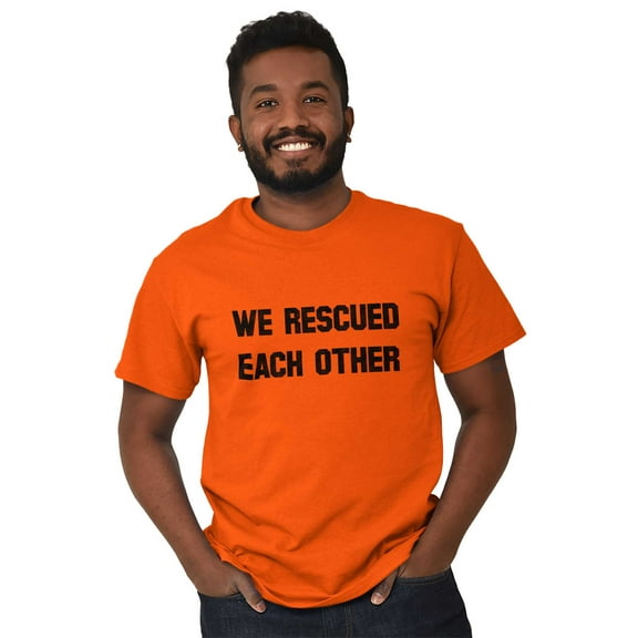 We Rescued Each Other Pet Lover Dog Plus Size Crewneck Graphic Tee Shirt Brisco Brands 5X