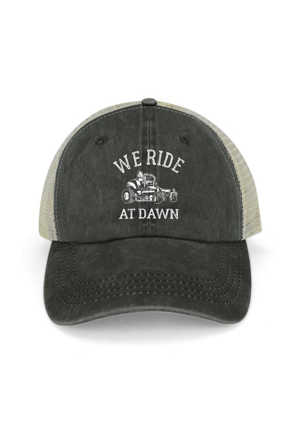 We Ride At Dawn Black Hat Adjustable Funny Fashion Unisex Baseball Cap for Men Women
